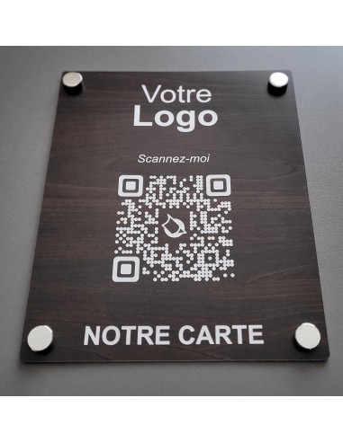 PLAQUE MURALE QR Code IMITATION BOIS...