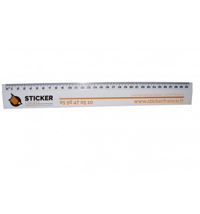 REGLE PVC Blanc 30cm