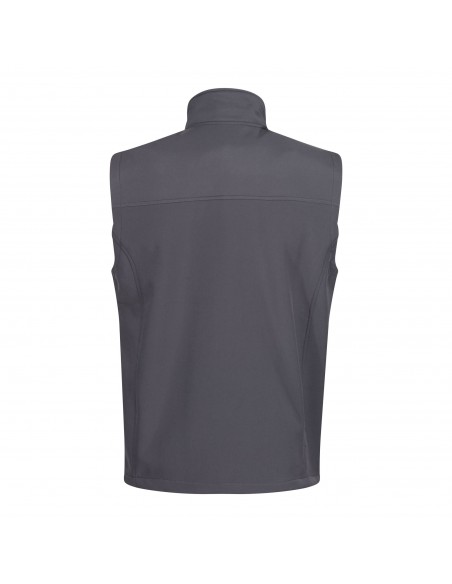veste softshell homme sans manches grise dos
