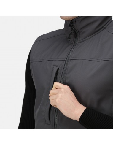 veste softshell homme sans manches grise poche