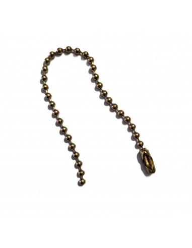 Chainette à boules dorées pour porte clé, médaille