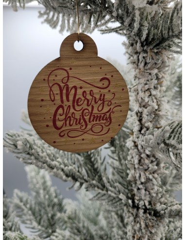 BOULE DE NOËL, JOYEUX NOËL EN BOIS MERRY CHRISTMAS