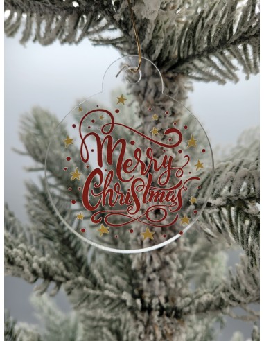 BOULE DE NOEL JOYEUX NOEL EN PLEXIGLASS