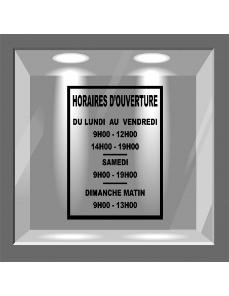lettrage adhésif horaires d'ouverture