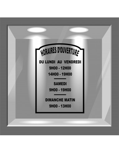 lettrage adhésif horaires d'ouverture