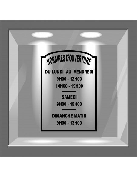lettrage adhésif horaires d'ouverture