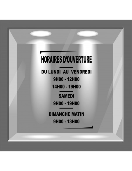 Lettrage adhésif horaires d'ouverture