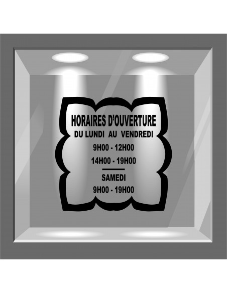 Lettrage adhésif horaires d'ouverture
