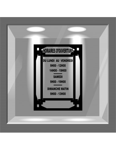 lettrage adhésif horaire d'ouverture pour vitrine