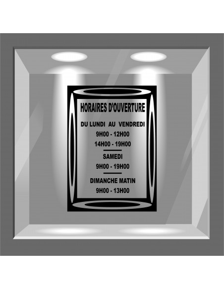 lettrage adhésif horaire d'ouverture pour vitrine
