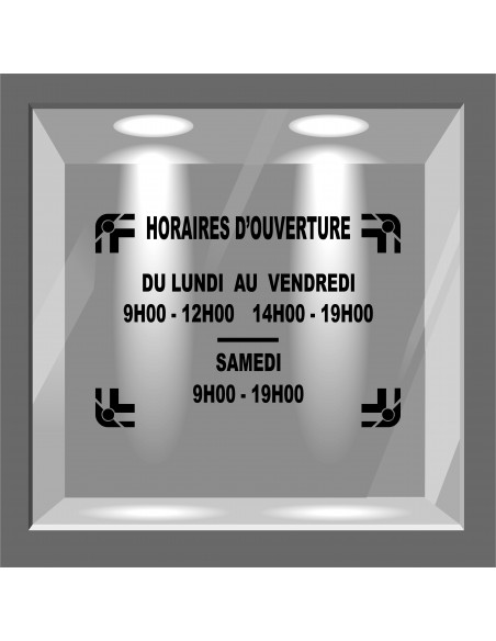 lettrage adhésif horaire d'ouverture pour vitrine