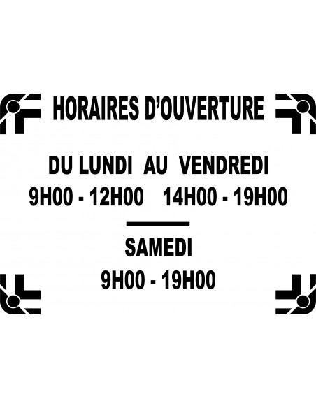 lettrage adhésif horaire d'ouverture pour vitrine