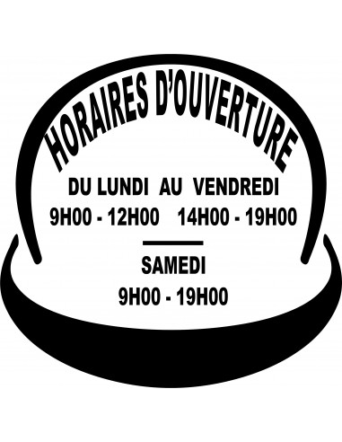lettrage adhésif horaire d'ouverture pour vitrine