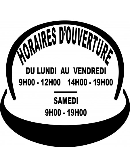 lettrage adhésif horaire d'ouverture pour vitrine