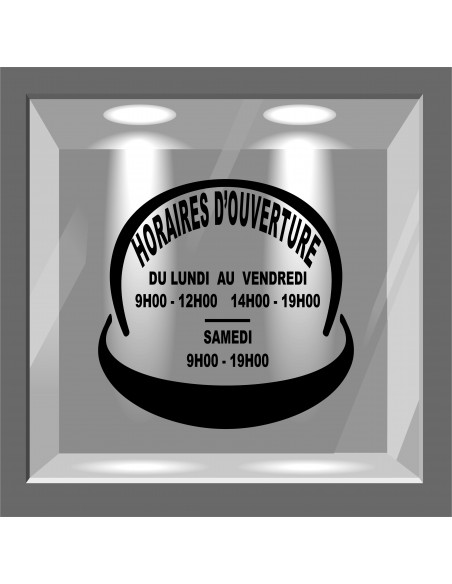 lettrage adhésif horaire d'ouverture pour vitrine
