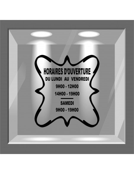 lettrage adhésif horaire d'ouverture pour vitrine
