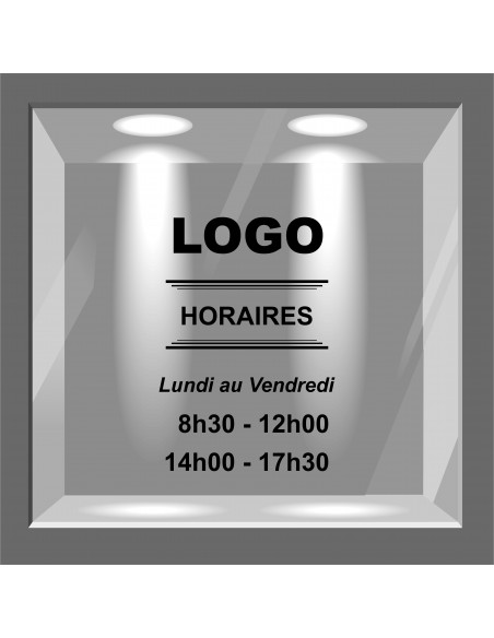 lettrage adhésif horaire d'ouverture pour vitrine