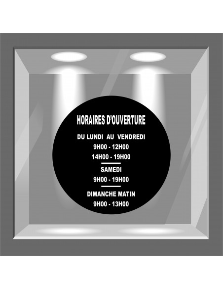 lettrage adhésif horaires d'ouverture à coller sur vitre vitrine comptoir panneau