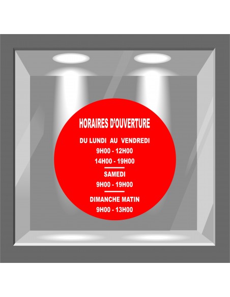 lettrage adhésif horaires d'ouverture