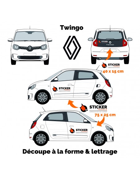 Covering Twingo renault flocage découpe à la forme