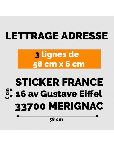 LETTRAGE ADHESIF 3 LIGNES