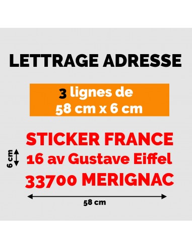 LETTRAGE ADHESIF 3 LIGNES