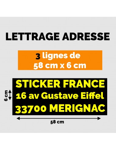LETTRAGE ADHESIF 3 LIGNES