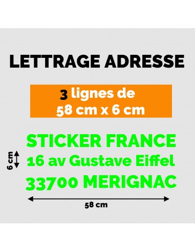LETTRAGE ADHESIF 3 LIGNES