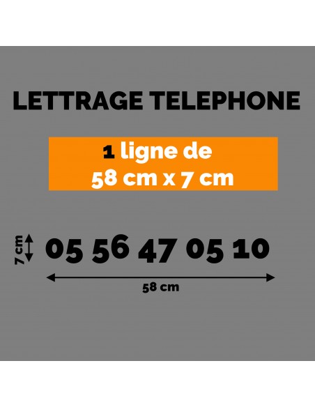 LETTRAGE ADHESIF NUMERO DE TELEPHONE