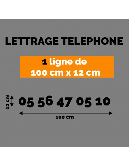 LETTRAGE ADHESIF NUMERO DE TELEPHONE