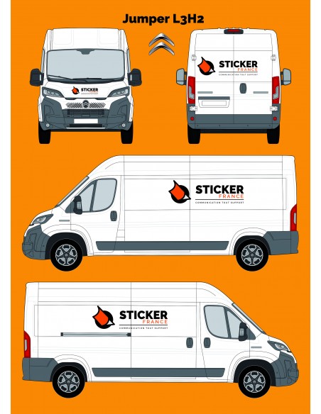 MARQUAGE PUBLICITAIRE CITROEN JUMPER L3H2