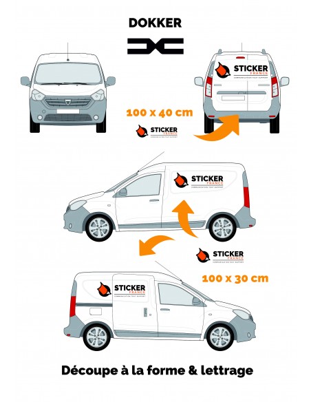 LETTRAGE ADHESIF COVERING DACIA DOKKER EXPRESS