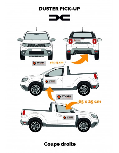 MARQUAGE PUBLICITAIRE DACIA DUSTER PICK-UP