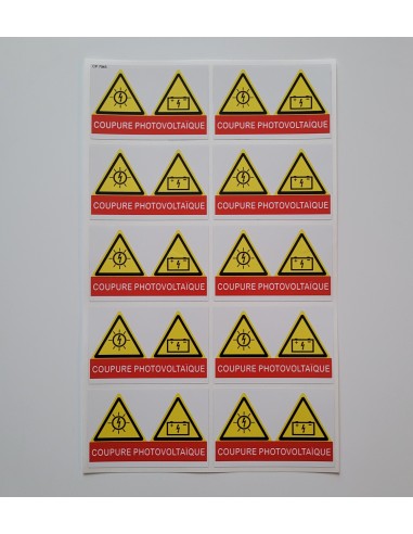 Etiquette "Coupure photovoltaïque