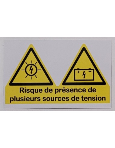 Etiquette Risque de présence de plusieurs sources de tension photovoltaïque