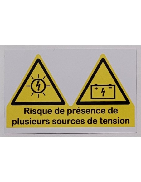 Etiquette Risque de présence de plusieurs sources de tension photovoltaïque