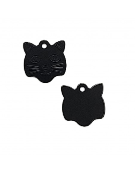 Médaille Tête de Chat Modèle Noir