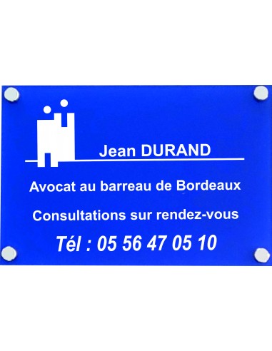 Plaque professionnelle GRAVOPLY BLEU BLANC