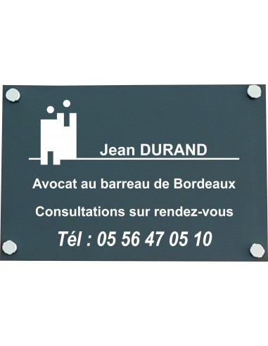Plaque professionnelle GRAVOPLY GRIS BLANC