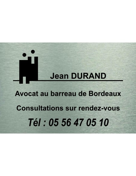 Plaque professionnelle GRAVOPLY ARGENT BROSSÉ