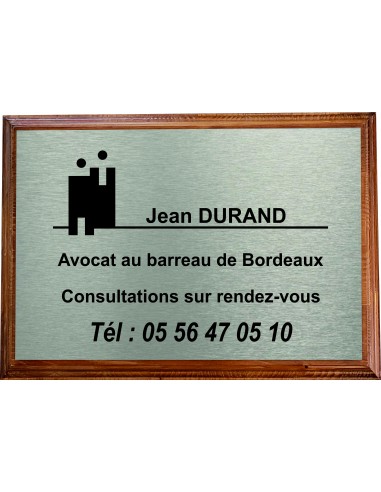 Plaque professionnelle GRAVOPLY ARGENT BROSSÉ