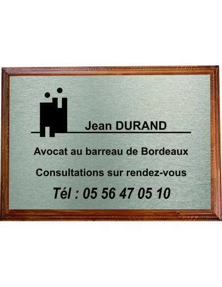Plaque professionnelle GRAVOPLY ARGENT BROSSÉ