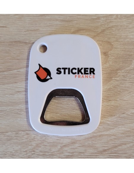 décapsuleur plastique blanc personnalisable