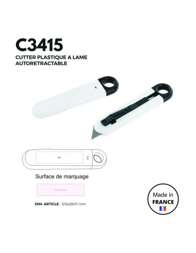 CUTTER PLASTIQUE A LAME AUTO-RETRACTABLE