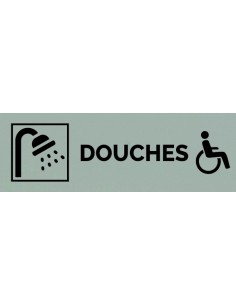 Plaque gravée " DOUCHES PMR "