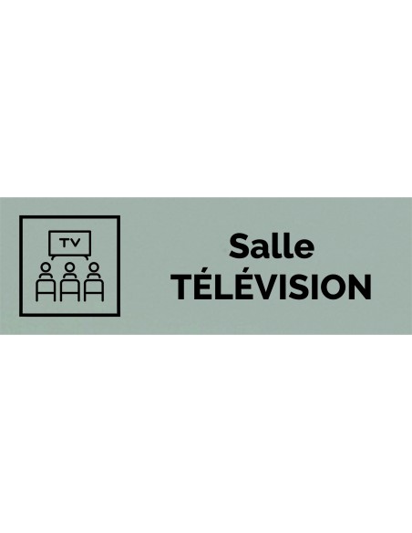 Plaque gravée " SALLE TÉLÉVISION  "