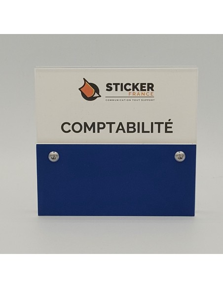PLAQUE DE PORTE VARIOCLEAR 105x100mm BLEU/BLANC