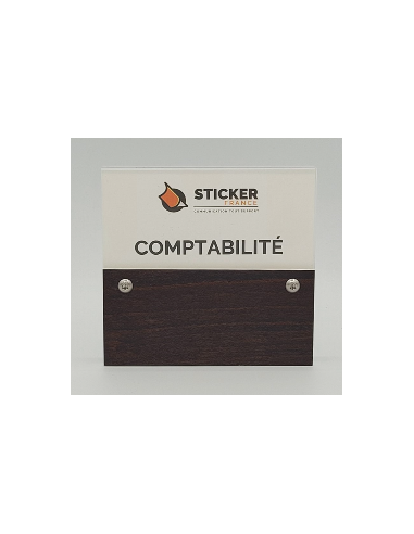 PLAQUE DE PORTE VARIOCLEAR 105x100mm BOIS FONCÉ/NOIR