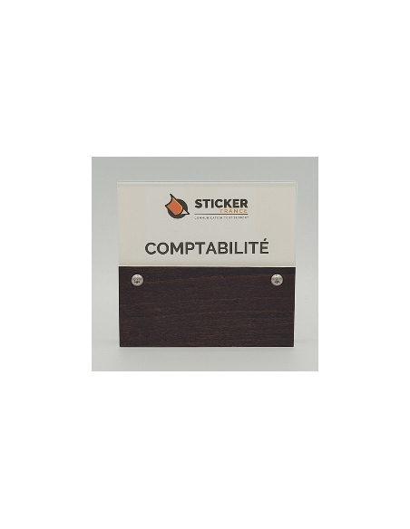 PLAQUE DE PORTE VARIOCLEAR 105x100mm BOIS FONCÉ/NOIR
