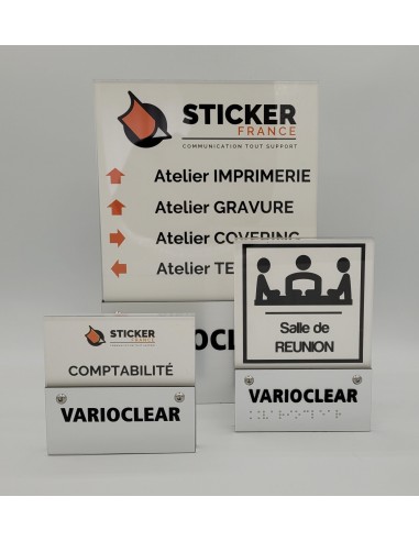 PLAQUE DE PORTE VARIOCLEAR 105x100mm Argent brossé